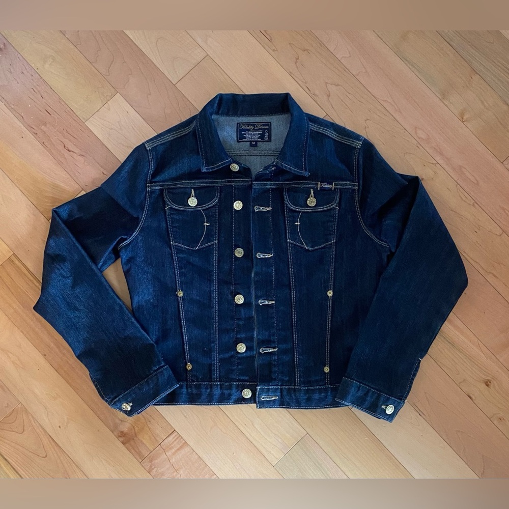 Fidelity Denim Jean Jacket Womens Sz M Lightweight Capsule Western Casual Lux